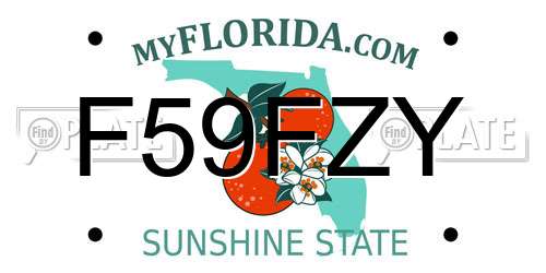 F59FZY Florida License Plate