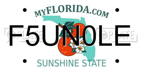 F5UN0LE Florida License Plate