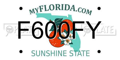 F600FY Florida License Plate