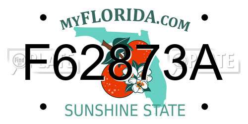 F62873A Florida License Plate