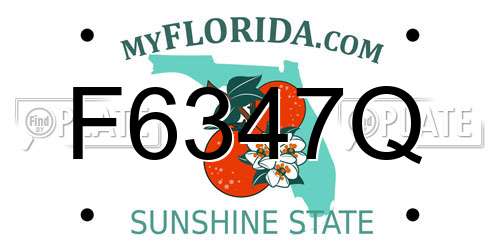 F6347Q Florida License Plate