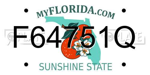 F64751Q Florida License Plate
