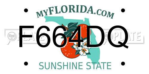 F664DQ Florida License Plate