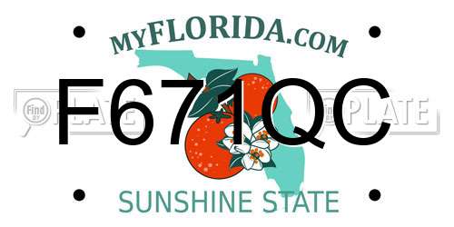 F671QC Florida License Plate