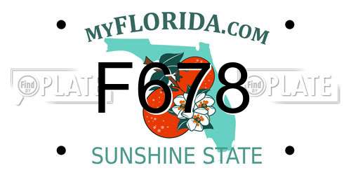 F678 Florida License Plate