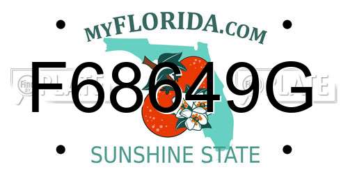 F68649G Florida License Plate