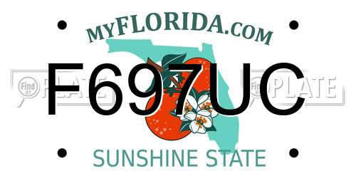 F697UC Florida License Plate