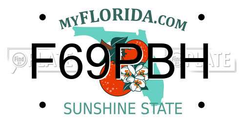 F69PBH Florida License Plate