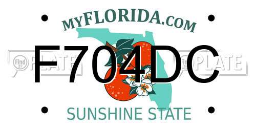 F704DC Florida License Plate
