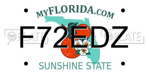 F72EDZ Florida License Plate