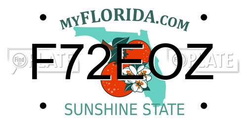 F72EOZ Florida License Plate