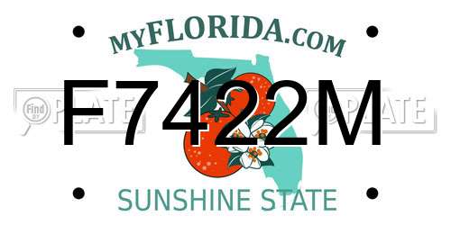 F7422M Florida License Plate