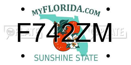 F742ZM Florida License Plate