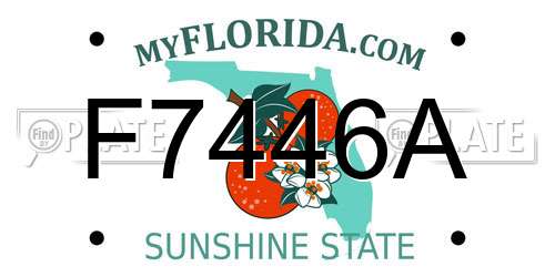 F7446A Florida License Plate