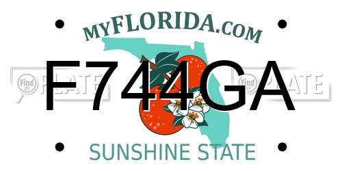 F744GA Florida License Plate