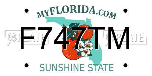 F747TM Florida License Plate