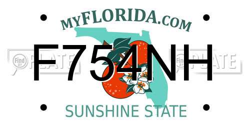 F754NH Florida License Plate