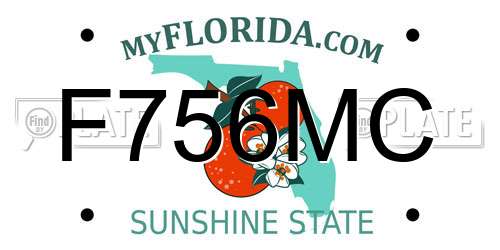 F756MC Florida License Plate