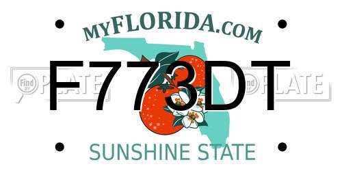 F773DT Florida License Plate