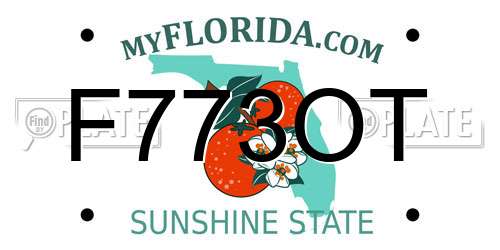 F773OT Florida License Plate
