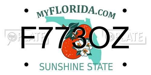 F773OZ Florida License Plate
