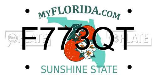 F773QT Florida License Plate