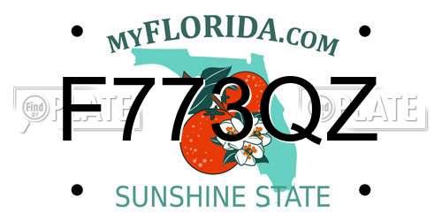 F773QZ Florida License Plate