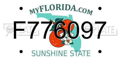 F776097 Florida License Plate