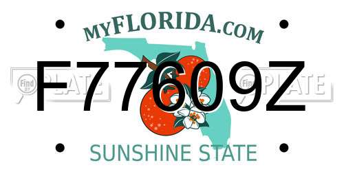F77609Z Florida License Plate