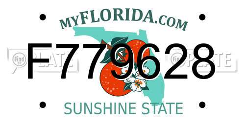 F779628 Florida License Plate