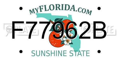 F77962B Florida License Plate
