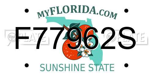 F77962S Florida License Plate