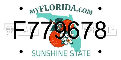 F779678 Florida License Plate