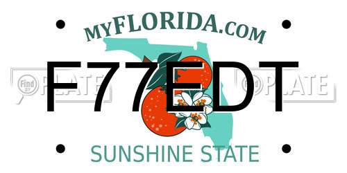 F77EDT Florida License Plate