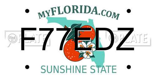 F77EDZ Florida License Plate