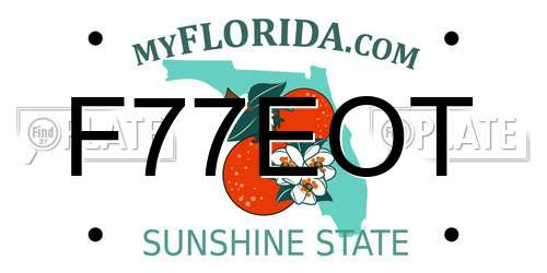 F77EOT Florida License Plate