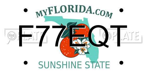 F77EQT Florida License Plate