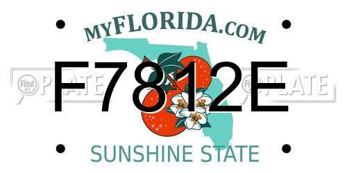 F7812E Florida License Plate