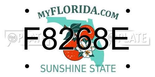 F8268E Florida License Plate