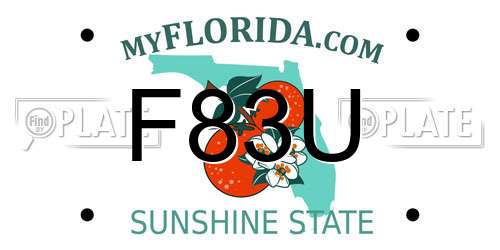 F83U Florida License Plate