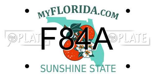 F84A Florida License Plate