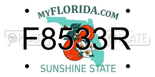 F8533R Florida License Plate