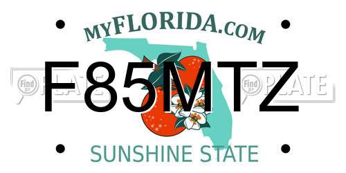 F85MTZ Florida License Plate