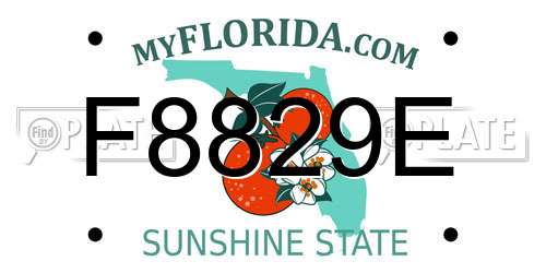 F8829E Florida License Plate