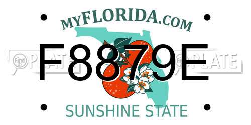 F8879E Florida License Plate