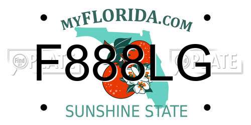F888LG Florida License Plate
