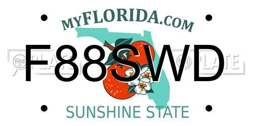 F88SWD Florida License Plate