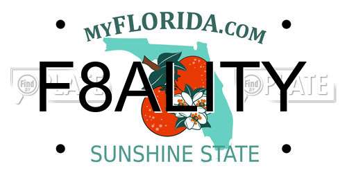 F8ALITY Florida License Plate
