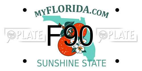 F90 Florida License Plate