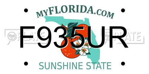 F935UR Florida License Plate